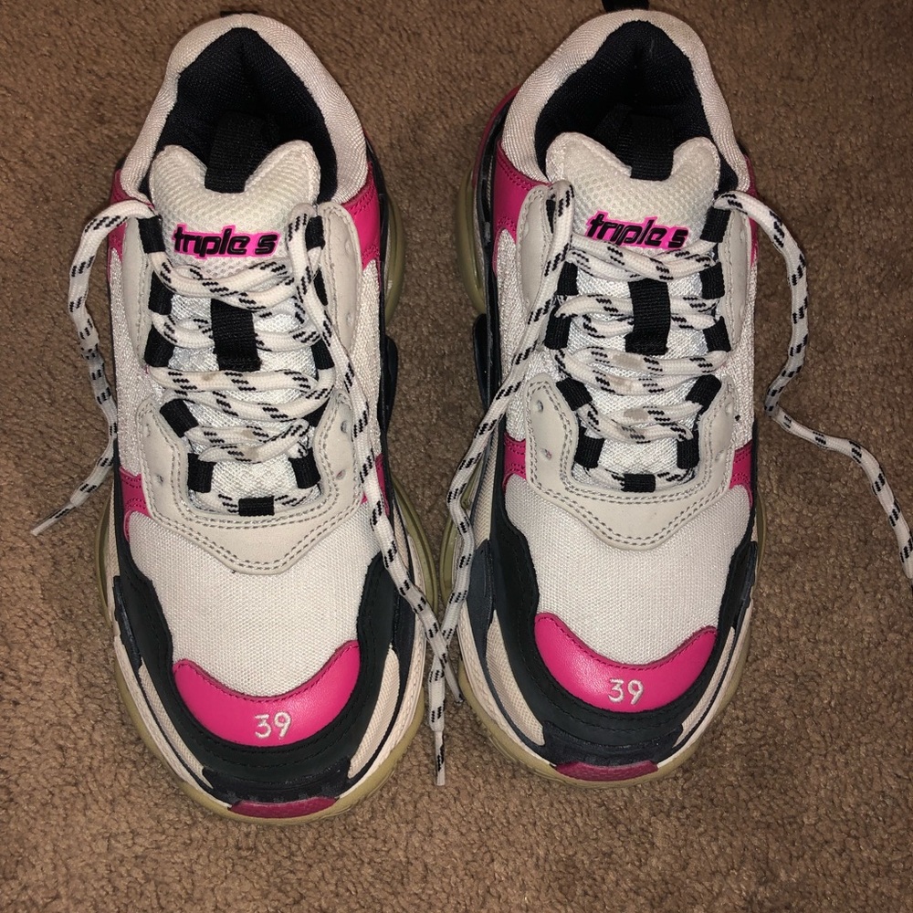 Balenciaga
White & Pink Triple S Sneakers